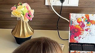 Amazingly Beautiful Hot Blonde with Nice Legs and Hairy Pussy Takes Her Lace Panties off to Show Bottom Camera