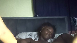 Black Ebony Petite Body Playing with My Self and Listening to Doja Cat