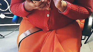 Tamil Aunty Saree Low Hip Navel Fantasy Roleplay