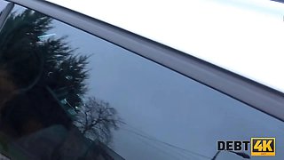 Debt4k. blonda quiets down the collector by taking care of his boner