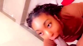 Truck Stop Blowjob - She Takes My Big Cock in the Bathroom