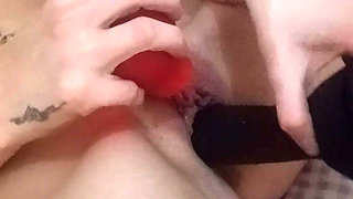 Fucking Pussy with Big Dildo