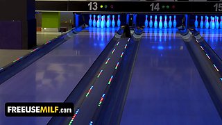Step mommy and step daughter Armani Black & aubrey babcock get fucked while bowling - freeuse cougar