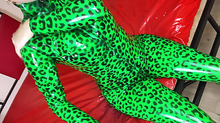 I Seduce You with My Glossy Green Minty Lips and Kisses and Shiny Latex