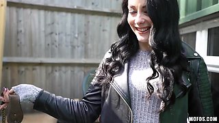 Dude pays money for pussy and deep throat of naughty British babe Alessa Savage