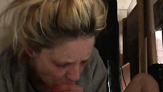 Tiny Blonde Spinner Sucks a Big Cock and Then Rides It