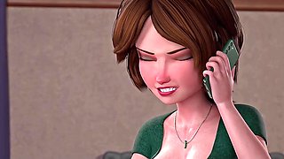 Horny brunette fantasizes about getting fucked 3d animated