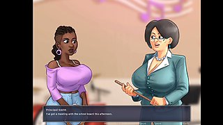 Summer saga bathroom fun with big boobed college girls