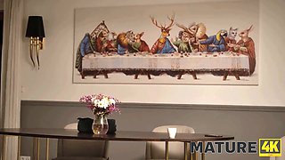 Watch Aged Russian Cougar Victoria Nova Seduce and Get Her Shaved Pussy Pounded in Hot MILF Action