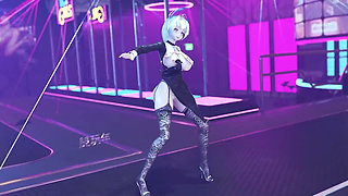 mmd Brilliant Marionette Black and White Erotic Fun Nun Meat Urinal Lewd Pattern Thong White Tiger Pussy