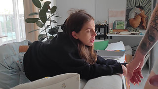 Her Stepfather Punished Her by Fucking Her in All Holes Because She Was Expelled From the University.