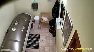 Czech Solarium 71: Young Brunette Puts on a Sexy Show