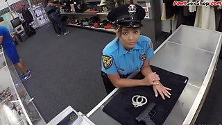 Police Babe Fucked And Facialized In Pawnshop Office By Bwc