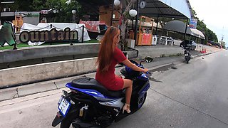 Motobike ride for Thai GF and home sex