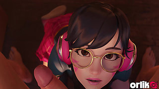 D.va Bad Girl Club Night Shift - Clients Creampie Fuck - Overwatch 3D Hentai