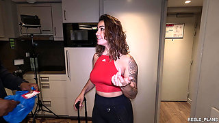 Pretty Blonde French Girl with Big Ass Cheats on Her Boyfriend, Caught Masturbating and by Her Roommate