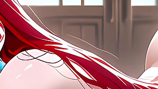 Fairy Tail Erza Takes Care of Your Cock with Her Wet Pussy and Mouth Thirsty for Hard Sex