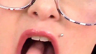 Glasses Brunette MILF Who Like Hot Sex Fucked with Cum in Mouth