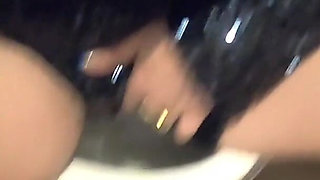 Bathroom Pee Fetish in Shiny Outfit. Pvc Dress Toilet Tease and Dirty Talk