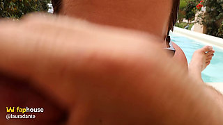 She Couldn't Resist Him by the Pool - Real Couple POV Blowjob