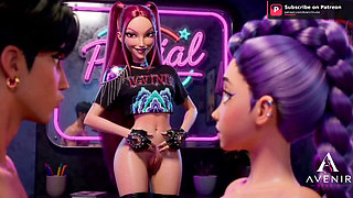 3D Hentai Threesome - Rumi, Mira and Jinu - KPop Demon Hunters