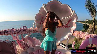 Gigantic caboose Thai GIRLFRIEND buttfuck after social media