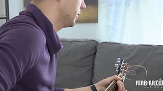 Guitar teacher seduced stepsis and fucked her hairy cunt in rough way