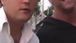 Dirty Threesome with a Skinny Redhead with Nice Tits in the Back Seat of My Car