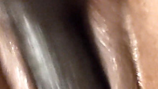 Pounding My Wet Pussy with Big Dildo Stimulating My Clit with Electric Toothbrush