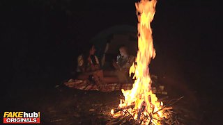 Cougar piano tutor with ideal Big Tits bangs student on camping trip - fakehub