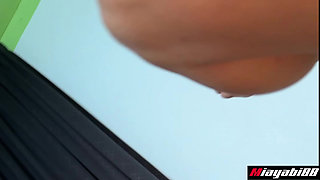 Thai Asian sexy secretary got licking pussy by her cheated boss in private office room before cum alot