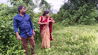 Odia village house wife hard - core fuck with her boyfriend in forest, odia wife sex in outdoor forest