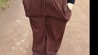 Stepmom in Transparent T-shirt Showing off in Public