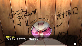 Big Breasts Party NTR hentai Rietta nun blowjob Glory Hole BJ sexy cum swallow