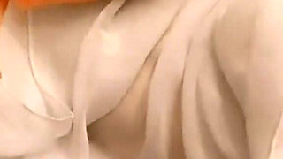 Small Pussy in a Transparent Dress Gets an Orgasm