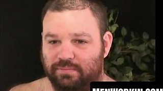 Muscular wolf jacks furry pecker before eruption