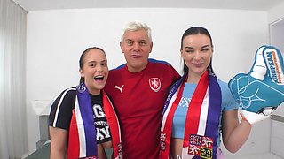 Bald pussy foursome with Jennifer Mendez and more