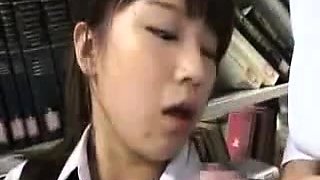 Jap beauty in school uniform pussy licked after a blowjob