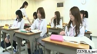 Subtitled Japanese schoolgirls sexual education class