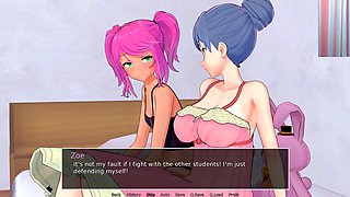 Anime teen with a big caboose and some mancum fun