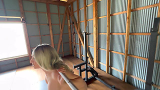 Hot Blonde MILF Nude Workout! Big Titties & Perfect Ass