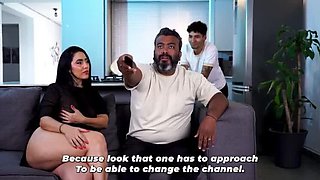 Step Mom Sarah Black Cheats On Cuckold Husband With Step Son In Living Room - Latina MILF Big Ass