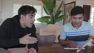 Double penetrating mom Asian tutor