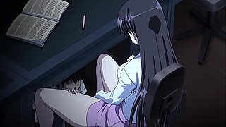 HENTAI: Hot big tiddy girl in schoolgirl uniform fucks with a schoolguy in principal's office
