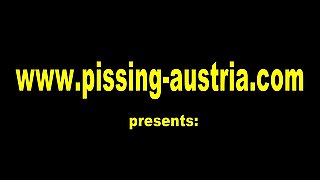 blond sexy piss on him