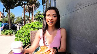 Brunette Amateur Fucked And Taking Facial Outdoors In Public