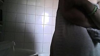 big boobed stepmom spied in the bathroom