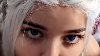My White Haired Blonde Giving a Perfect Deep Throat