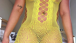 Transparent Neon Fishnet Dress Try On Haul with Erika Kay