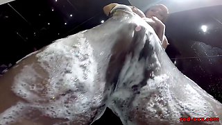 Red Xxx In Pantyhose Shower!